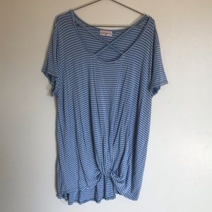 Cute strappy gemstone striped shirt